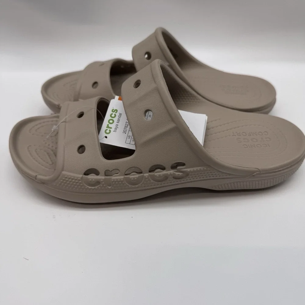 NEW Crocs Unisex Mens 7 Womens  9 Baya Iconic Comfort Beige Tan
